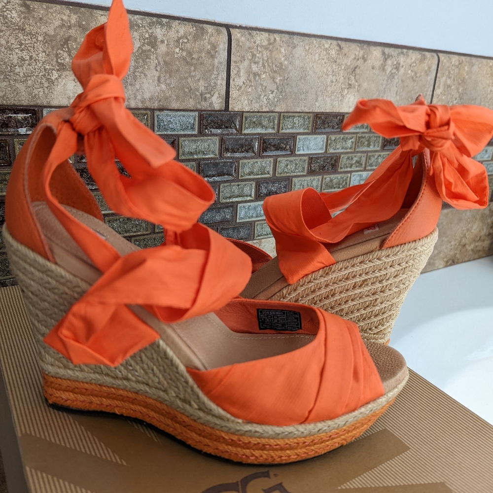 UGG Lucianna Orange Wedge Sandals